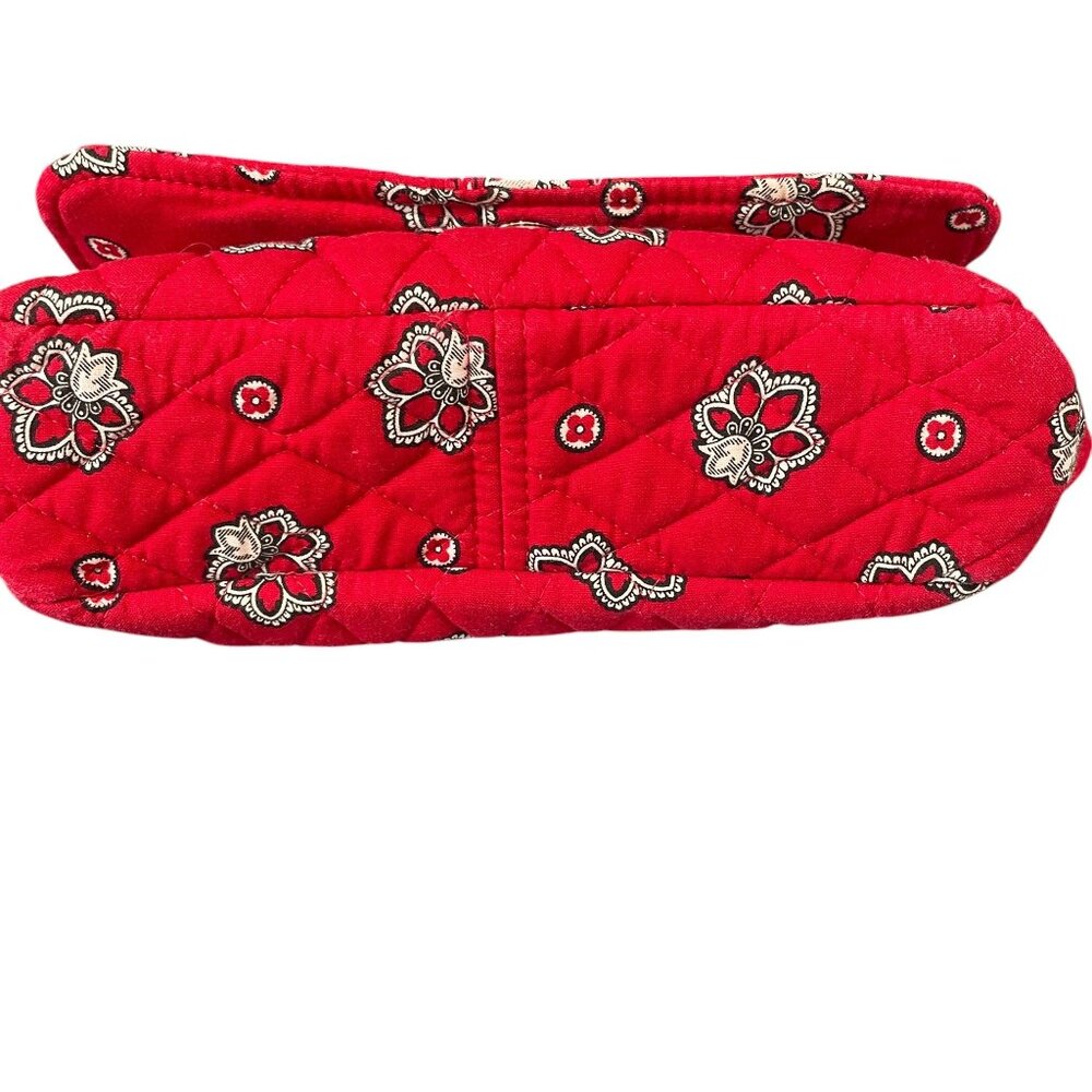 Vera Bradley Red Floral Quilted Shoulder Bag Crossbody Paisley Cotton Purse - Picture 9 of 9
